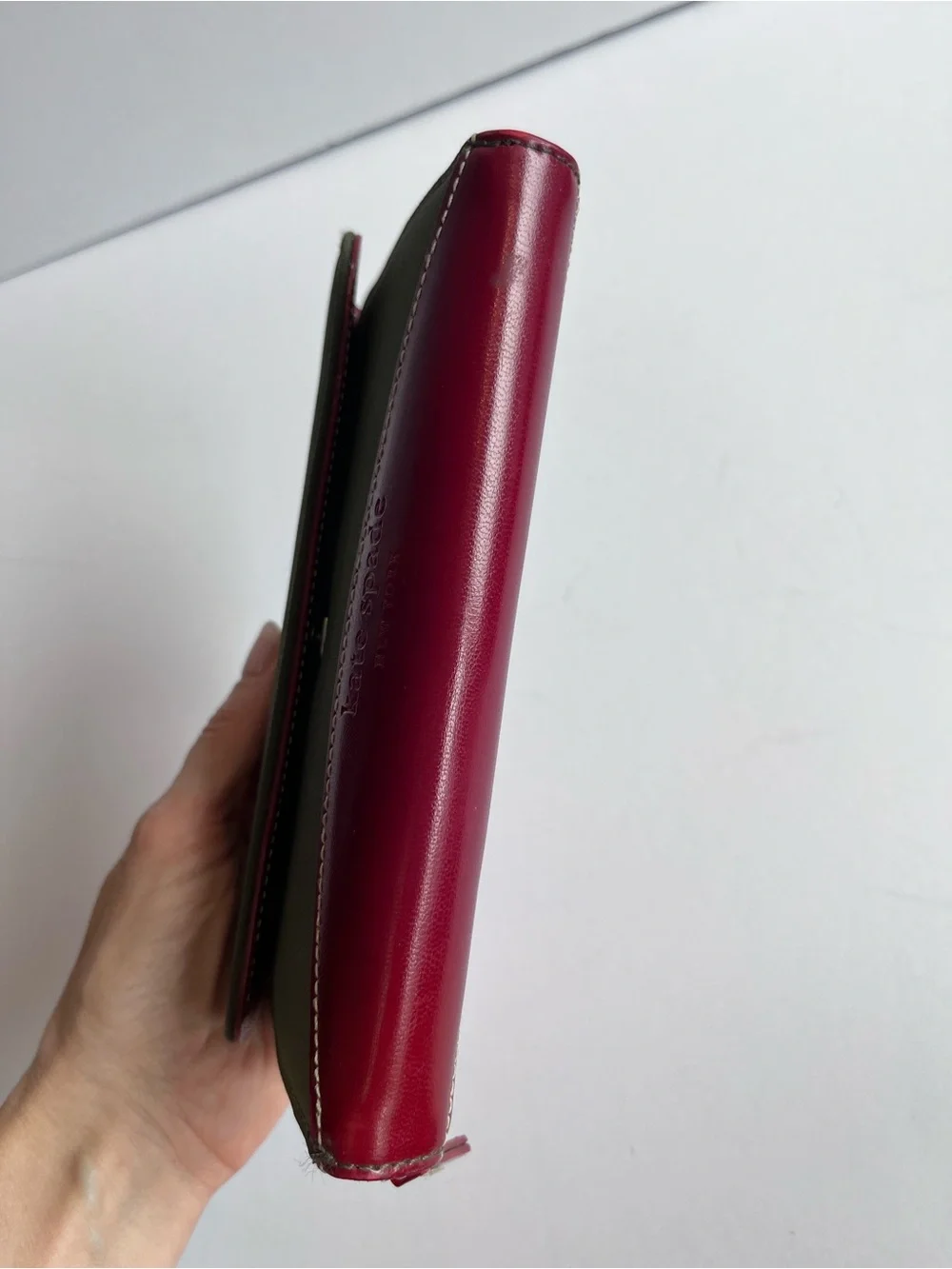 kate spade Olive Green and Burgundy Wallet